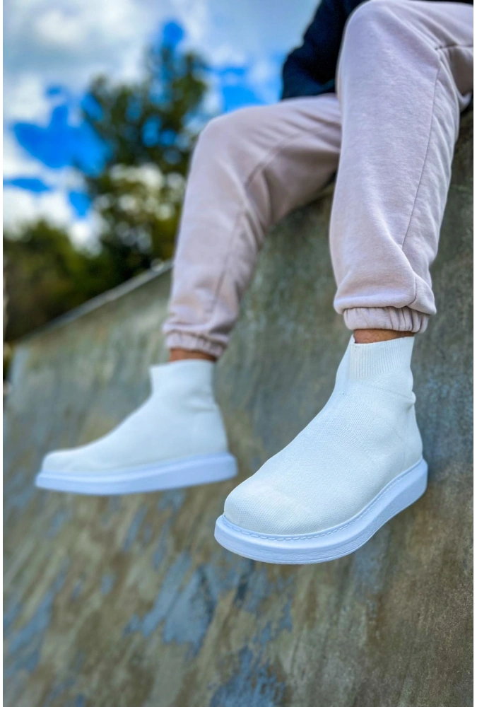 Shoecide Sho207 Lastikli Trt Maglieria-t Erkek Spor Bot Beyaz