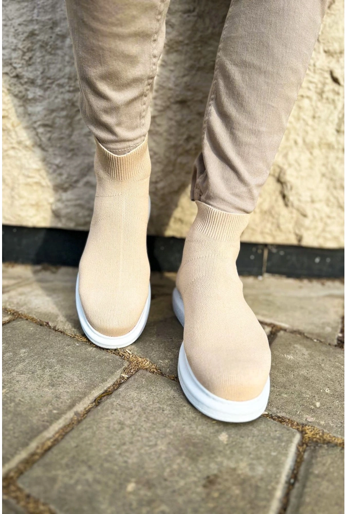 Shoecide Sho207 Lastikli Trt Maglieria-t Erkek Spor Bot Krem