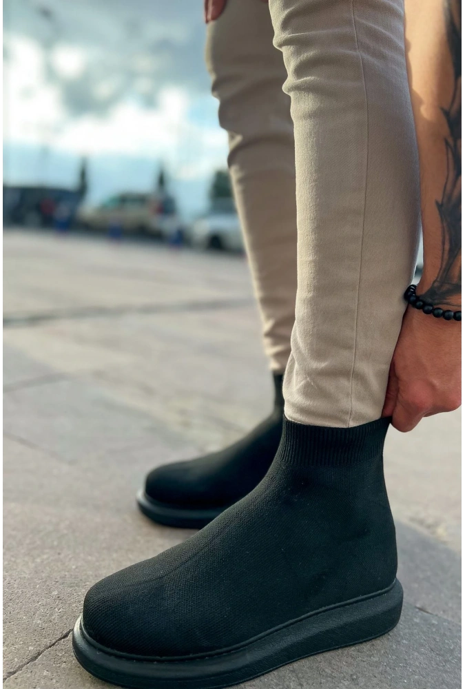 Shoecide Sho207 Lastikli Trt Maglieria-t Erkek Spor Bot Sıyah