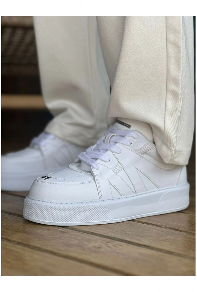 Shoecide Sho2407 Bağcıklı Yüksek Taban Cbt Star-x Erkek Spor Ayakkabı Beyaz