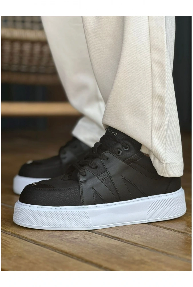 Shoecide Sho2407 Bağcıklı Yüksek Taban Cbt Star-x Erkek Spor Ayakkabı Sıyah