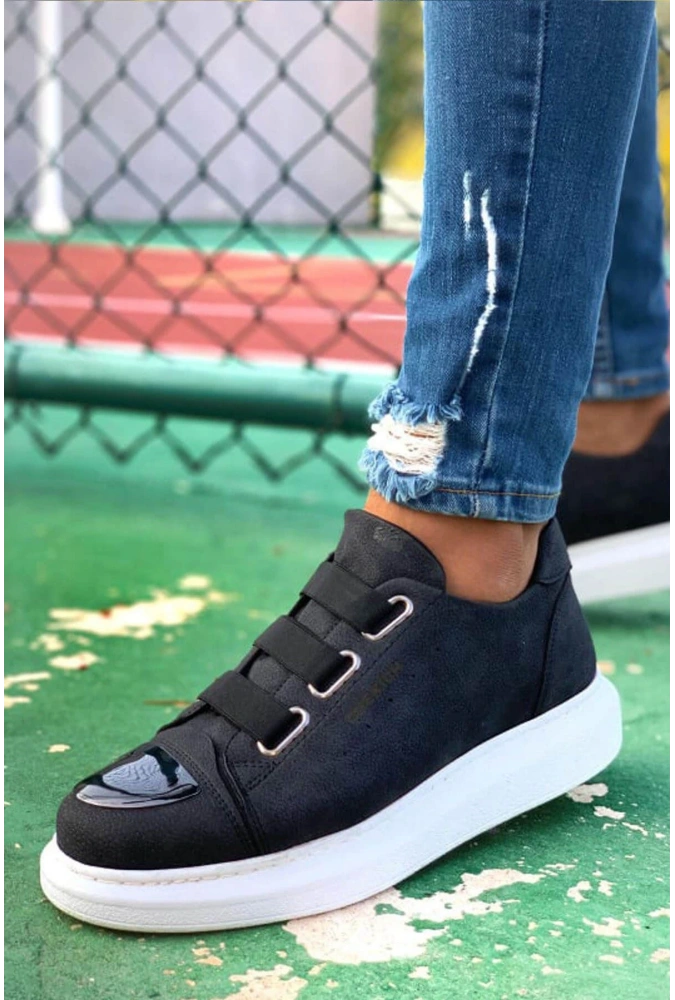 Shoecide Sho251 3 Bantlı Ayna Burun Rahat Taban Cbt Mirror Erkek Ayakkabı Sıyah