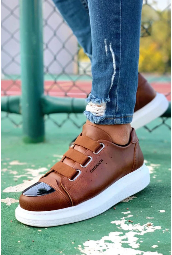 Shoecide Sho251 3 Bantlı Ayna Burun Rahat Taban Cbt Mirror Erkek Ayakkabı Taba