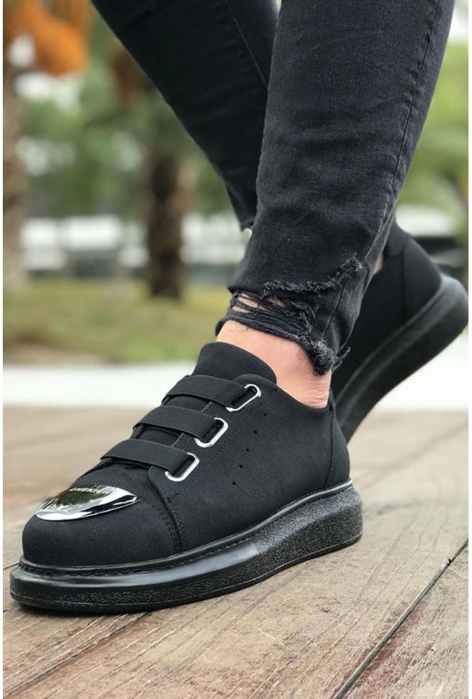 Shoecide Sho251 3 Bantlı Ayna Burun Rahat Taban Sst Mirror Suede Erkek Ayakkabı Sıyah