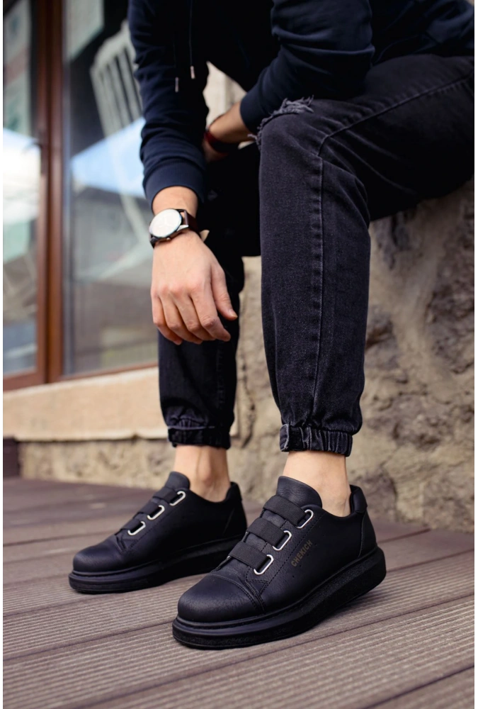 Shoecide Sho253 3 Bantlı Rahat Taban Cst Mirror Non Erkek Ayakkabı Sıyah