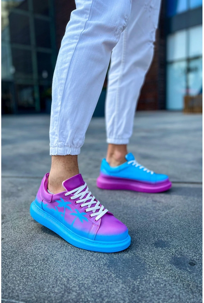 Shoecide Sho254 Bağcıklı Yüksek Taban Özel Tasarım Cbt Pittura Erkek Ayakkabı 555 Mıamı Heat