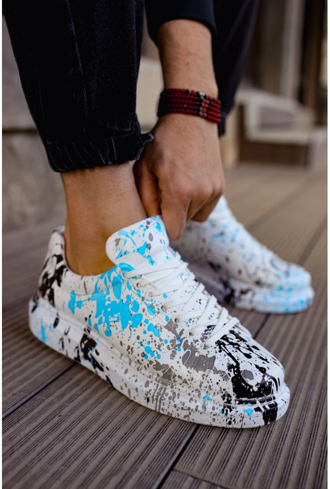 Shoecide Sho255 Bağcıklı Yüksek Taban Cbt Colorfull Erkek Ayakkabı M.beneklı