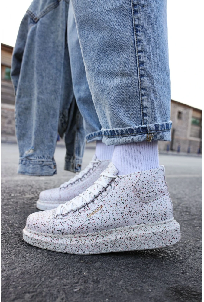 Shoecide Sho263 Bağcıklı Yüksek Taban Cbt Lyse Erkek Ayakkabı 457 Kırmızı / Yesıl Sım