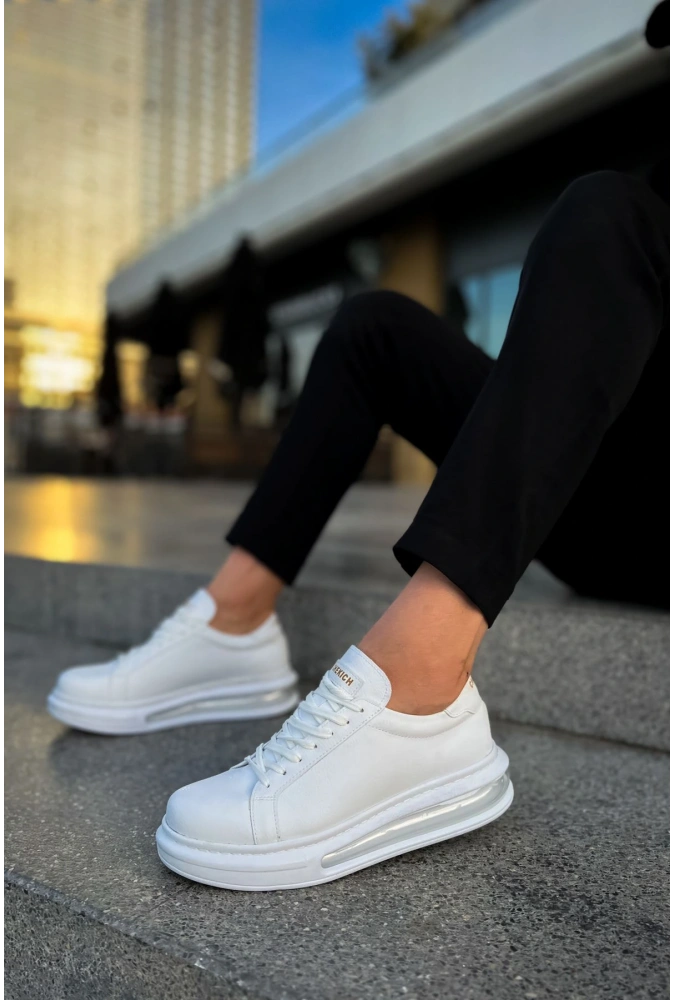 Shoecide Sho271 Bağcıklı Yüksek Taban Crt Ariaso Erkek Ayakkabı Beyaz