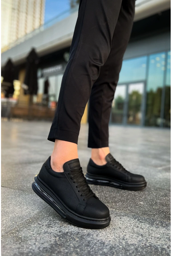 Shoecide Sho271 Bağcıklı Yüksek Taban Crt Ariaso Erkek Ayakkabı Sıyah