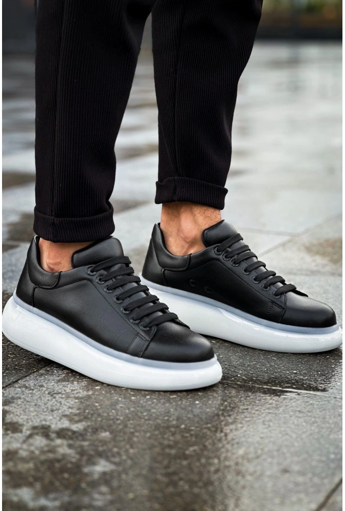 Shoecide Sho295 Bağcıklı Yüksek Taban Özel Tasarım Cbt Sollıevo Erkek Ayakkabı Sıyah