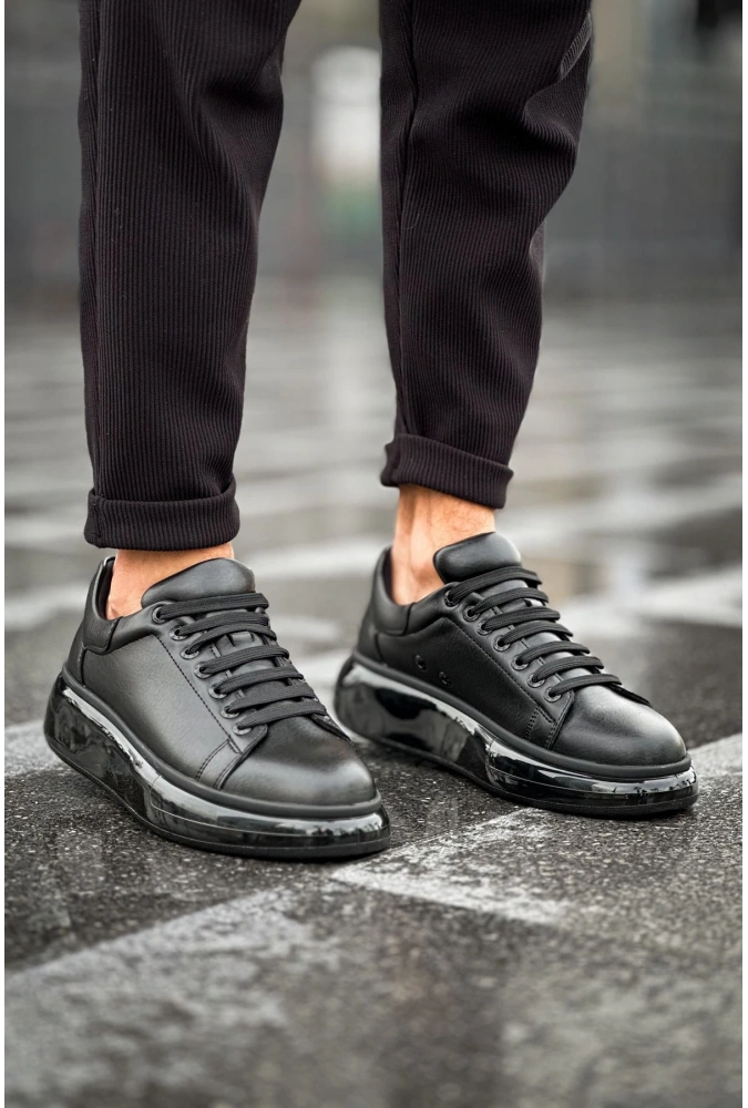 Shoecide Sho295 Bağcıklı Yüksek Taban Özel Tasarım Cst Sollıevo Erkek Ayakkabı Sıyah
