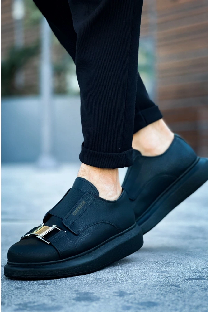 Shoecide Sho297 Lastikli Toka Detaylı Rahat Taban Cst Verona Erkek Ayakkabı Sıyah