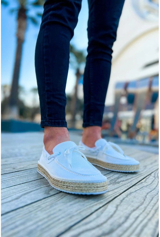 Shoecide Sho311 - Espadril Erkek Ayakkabı Beyaz