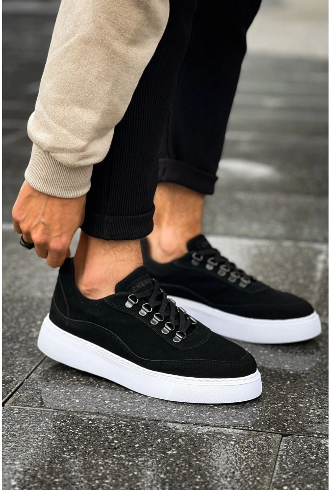 Shoecide Sho319 Bağcıklı Yüksek Taban Stamina Sbt Erkek Ayakkabı Sıyah