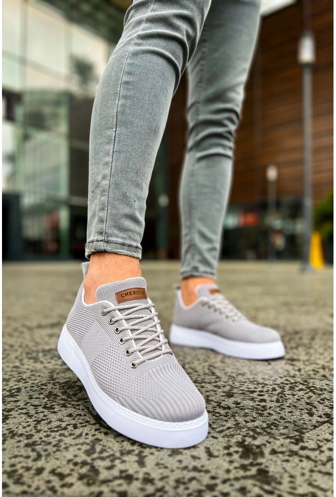 Shoecide Sho413 Bağcıklı Yüksek Taban Tbt Crew Erkek Ayakkabı Antrasıt