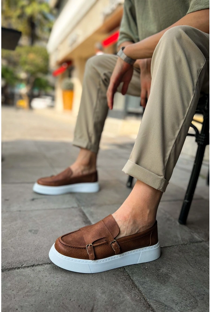 Shoecide Sho417 Bağcıklı Yüksek Taban Cbt Mancini Erkek Ayakkabı Taba