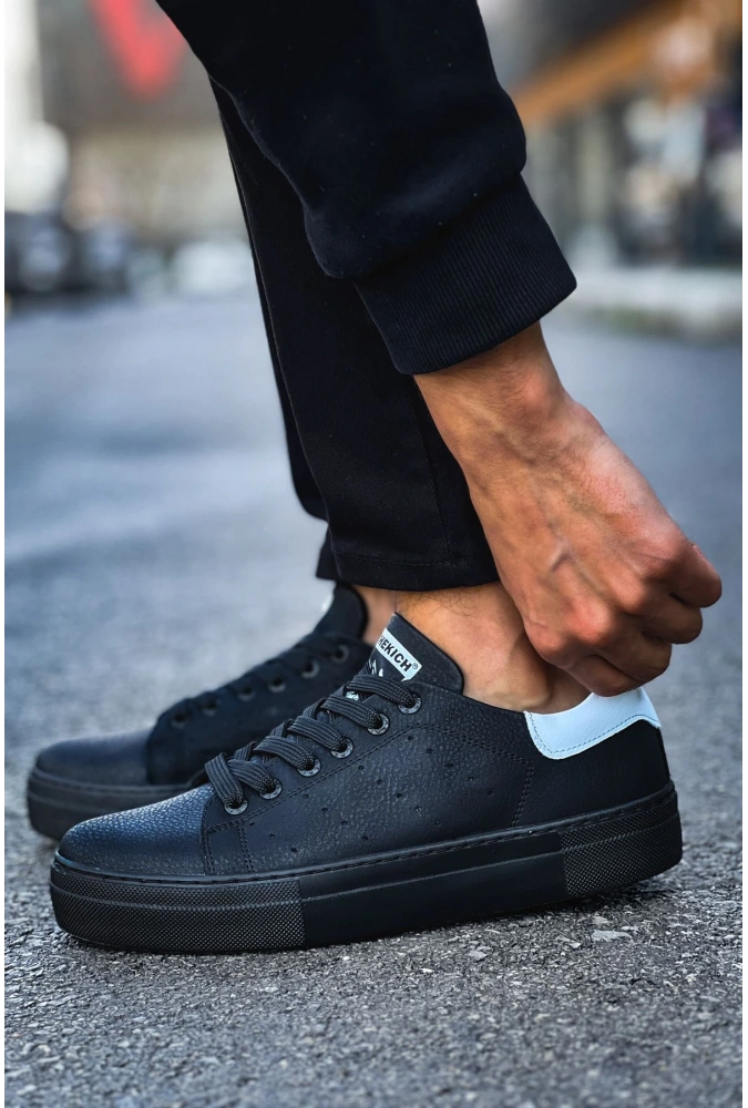 Shoecide Sho983 Bağcıklı Rahat Taban Cst Tennis Erkek Ayakkabı Sıyah/beyaz