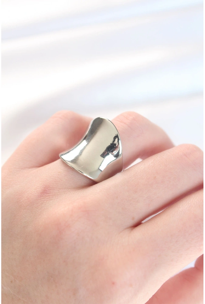 Shoecide Silver Renk Ayarlanabilir Kavisli Ayna Yüzük