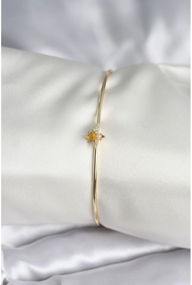 Shoecide Sinek Figürlü Gold Renk Pirinç Kadın Bileklik