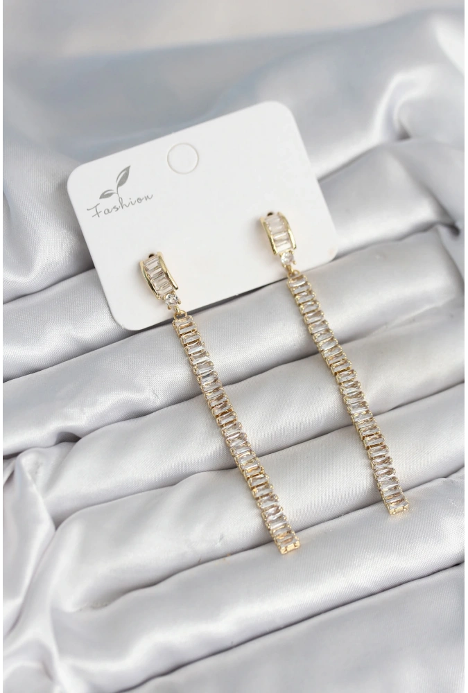 Shoecide Su Yolu Baget Pirinç Kadın Küpe