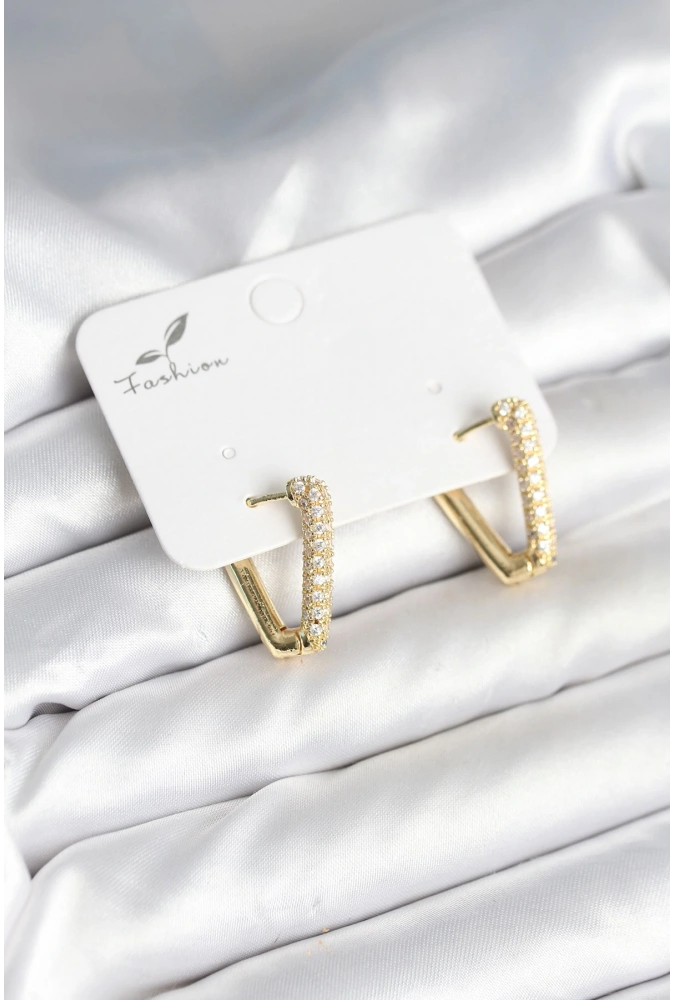 Shoecide Üçgen Model Zirkon Taşlı Kadın Küpe