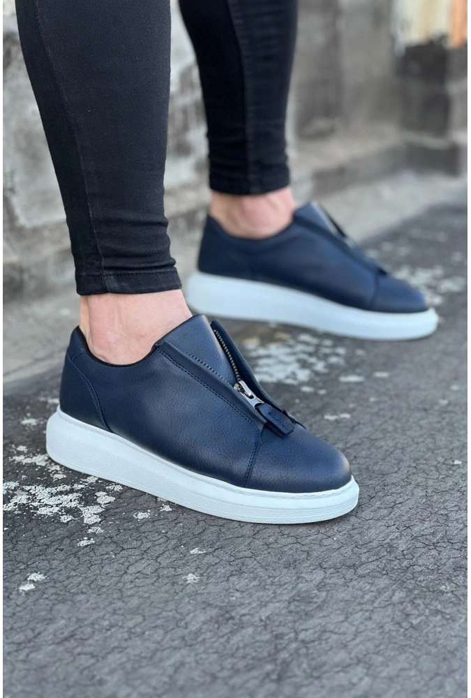 Shoecide Wg010 Lacivert Cilt Erkek Casual Ayakkabı