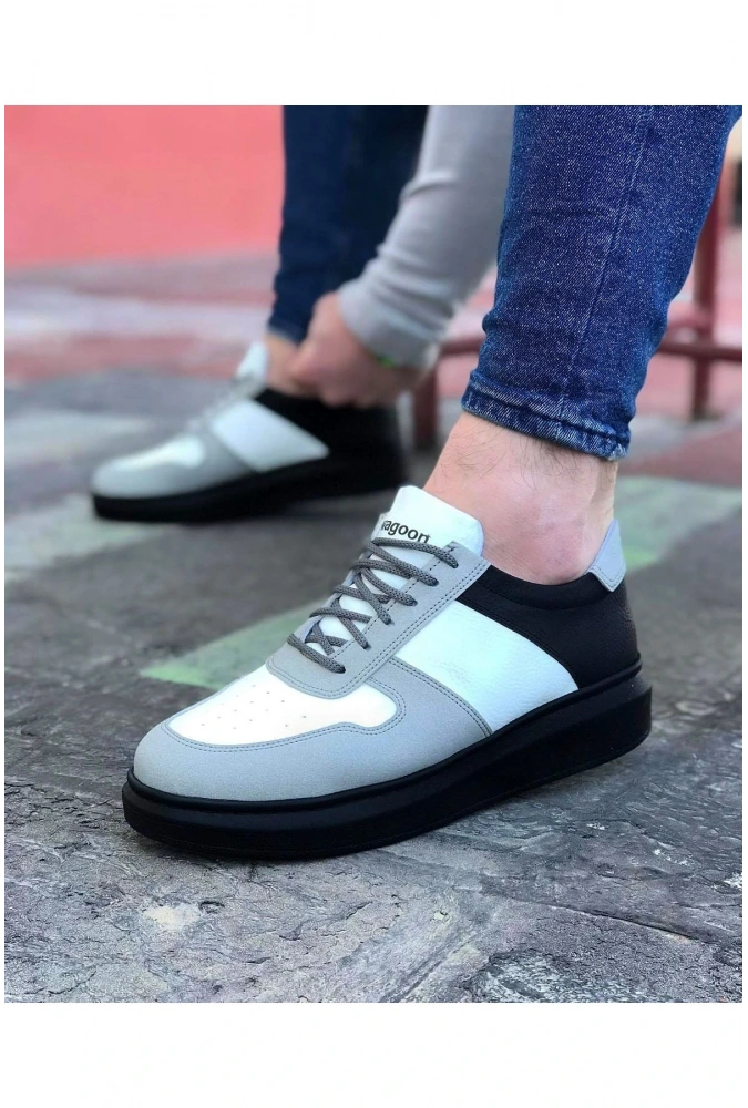 Shoecide Wg011 Beyaz Kömür Erkek Casual Ayakkabı