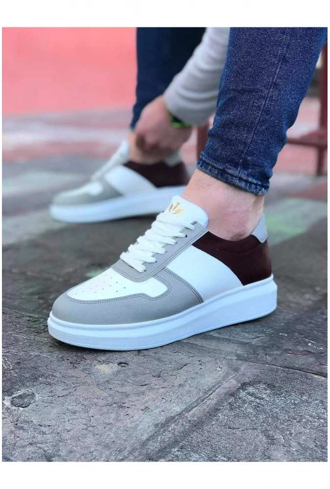 Shoecide Wg011 Beyaz Taba Erkek Casual Ayakkabı