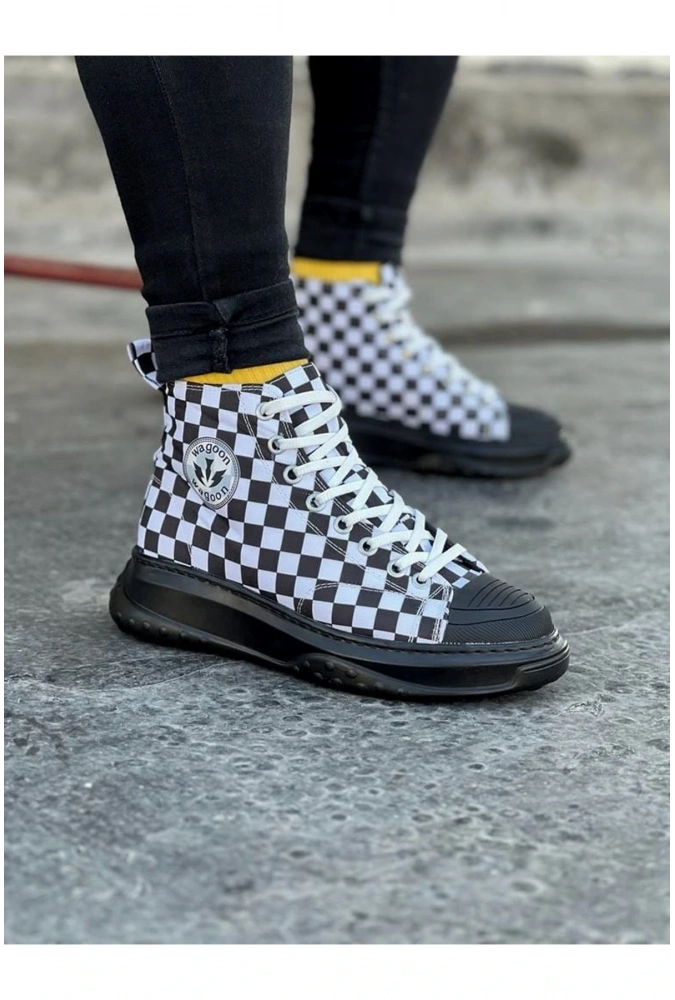 Shoecide Wg017 Damalı Erkek Yarım Bilek Casual Ayakkabı