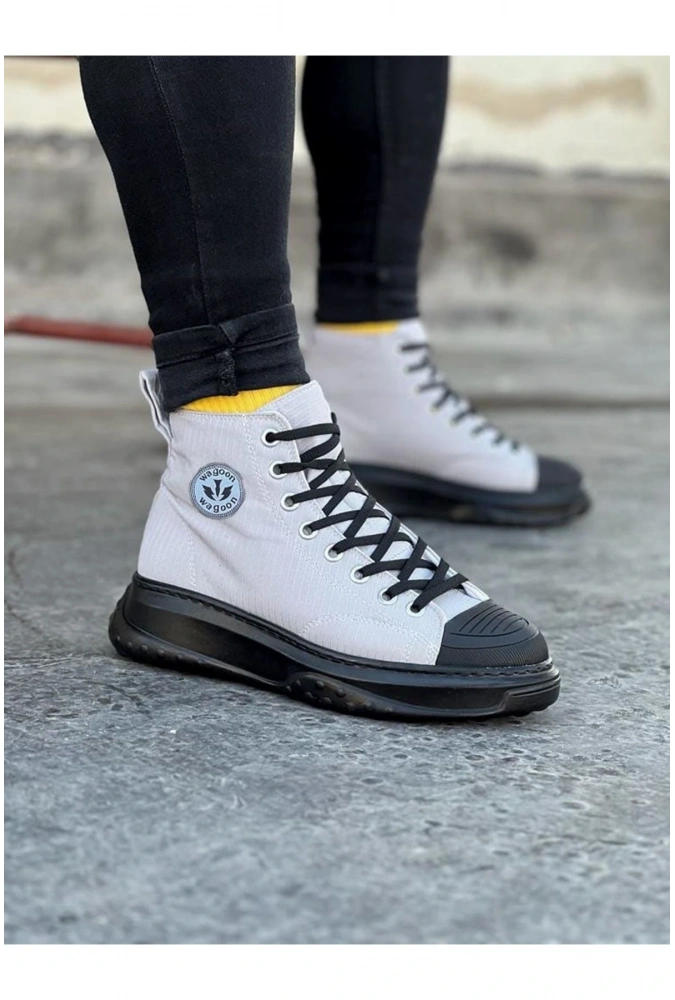 Shoecide Wg017 Gri Siyah Erkek Yarım Bilek Casual Ayakkabı