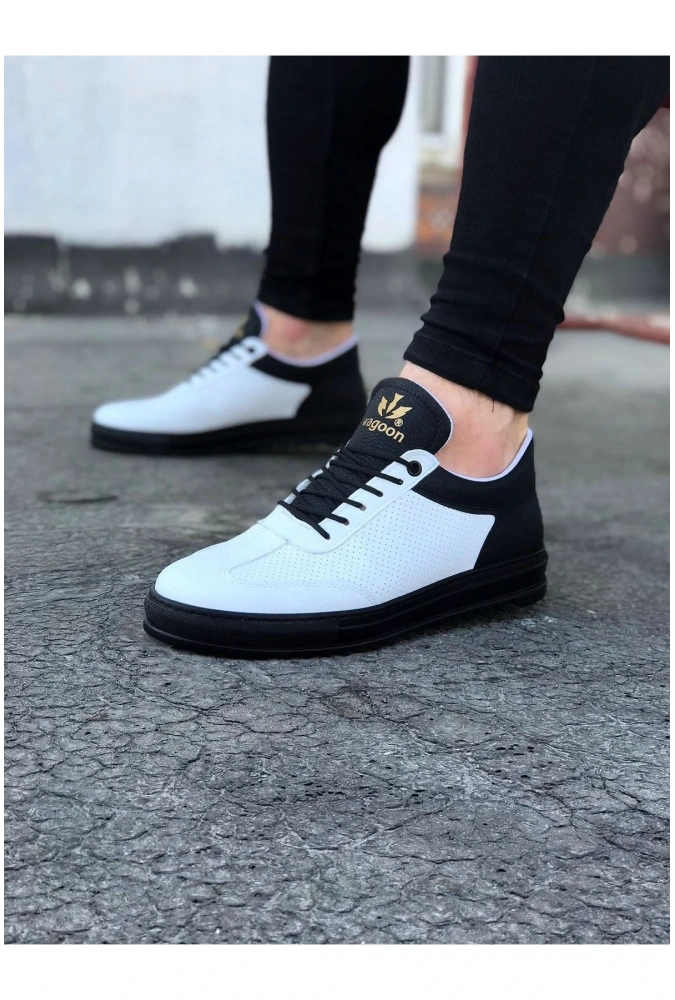 Shoecide Wg022 Beyaz Kömür Erkek Casual Ayakkabı