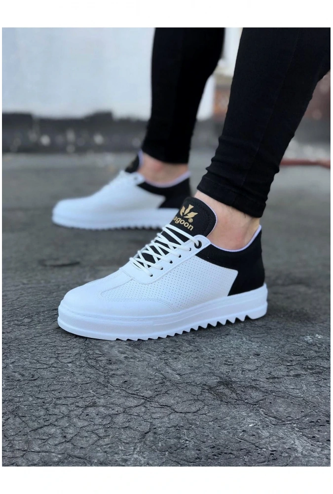 Shoecide Wg022 Beyaz Siyah Erkek Casual Ayakkabı