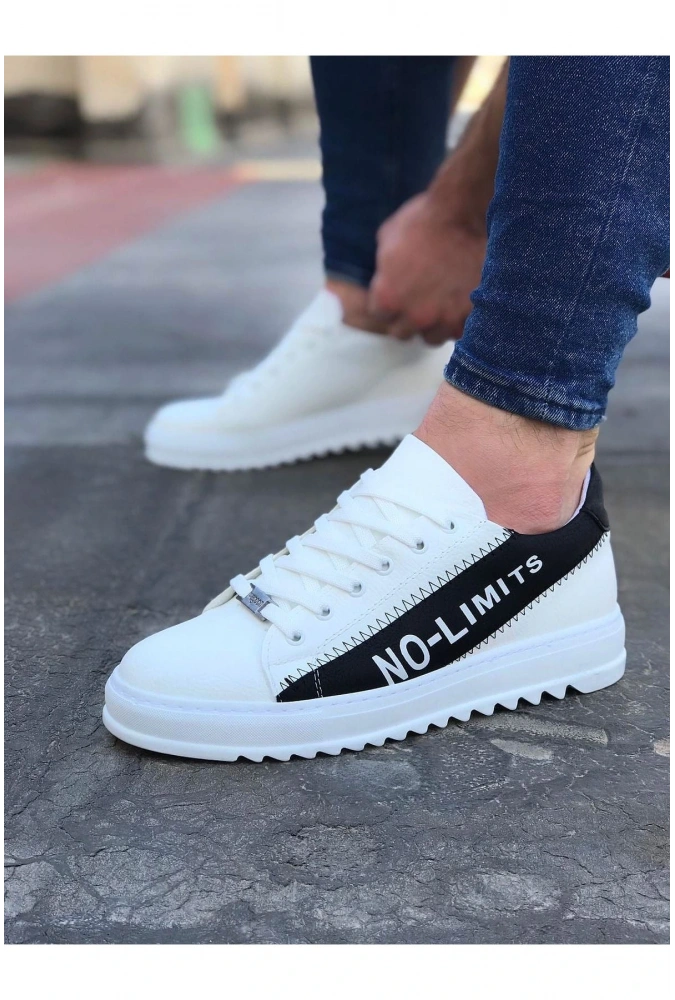 Shoecide Wg027 Beyaz Siyah No Limit Erkek Casual Ayakkabı