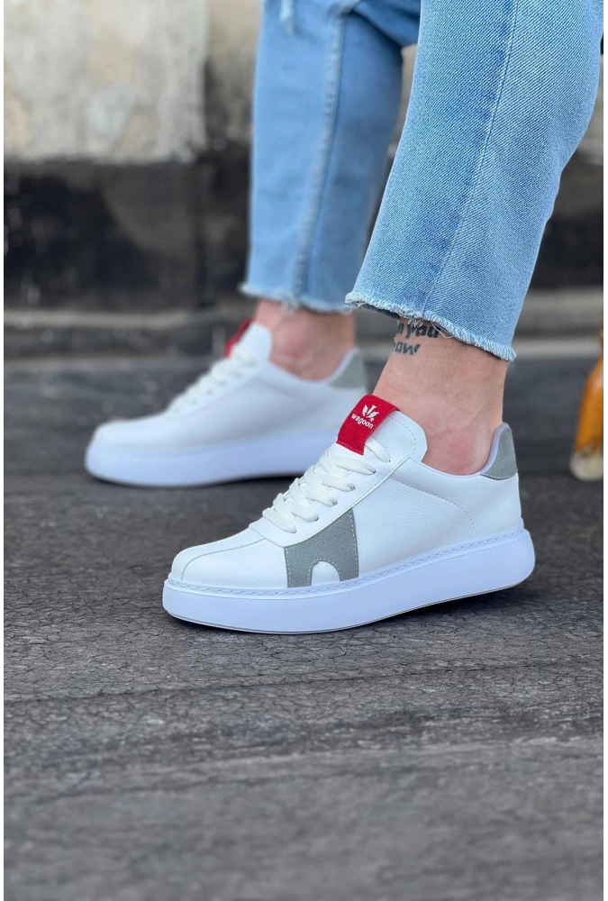 Shoecide Wg040 Beyaz Gri Erkek Casual Ayakkabı