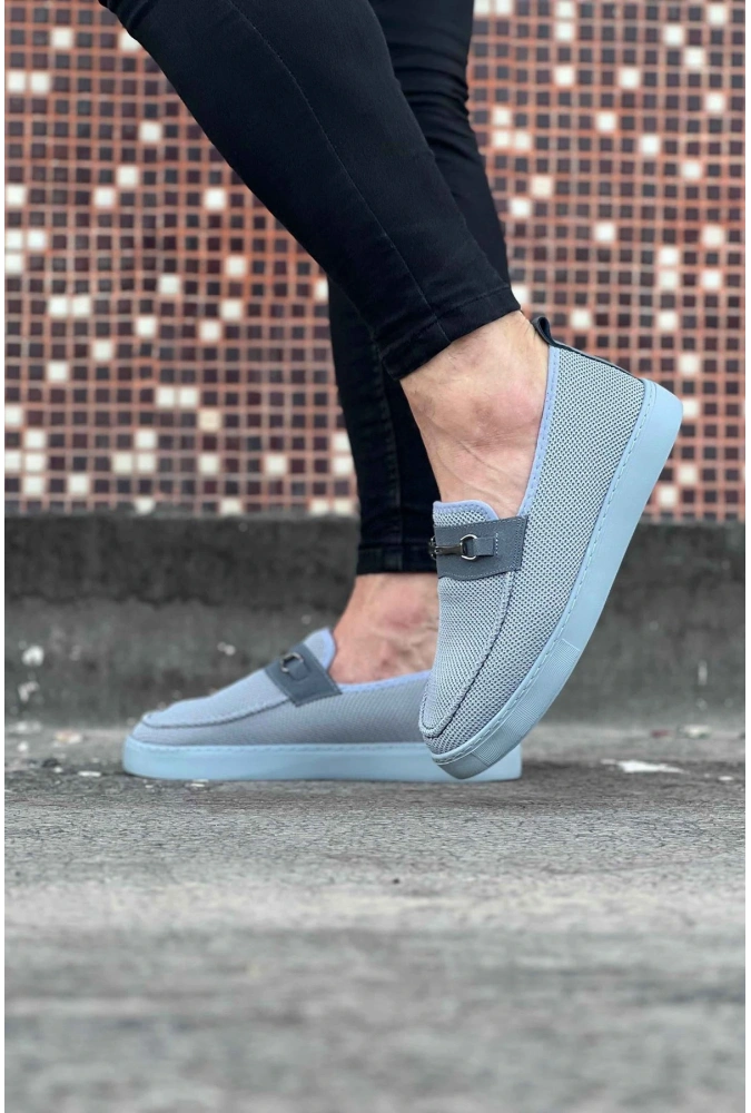 Shoecide Wg060 Gri Triko Babet Erkek Casual Ayakkabı