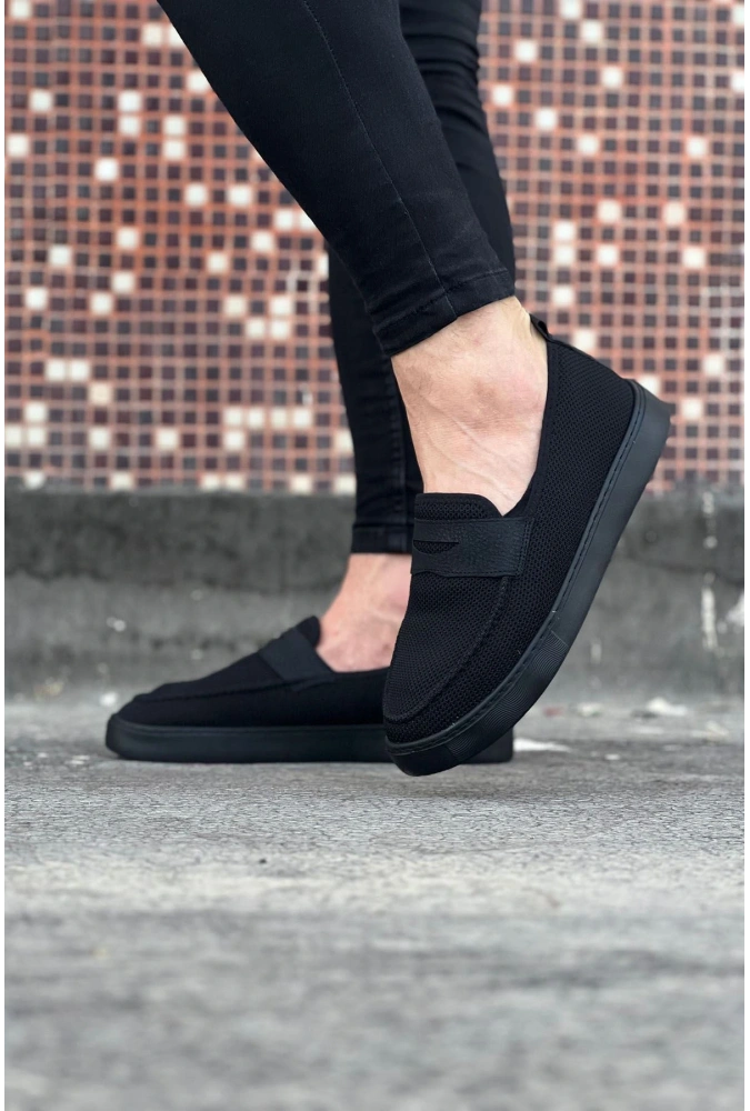 Shoecide Wg061 Kömür Triko Babet Erkek Casual Ayakkabı