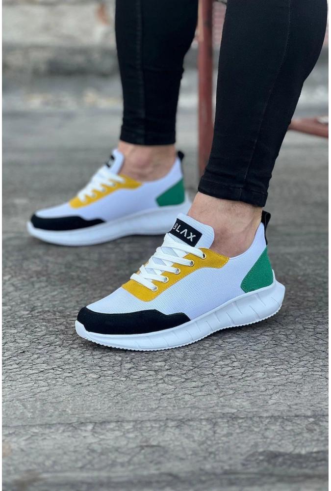 Shoecide Wg063 Beyaz Füme Triko Erkek Spor Ayakkabı