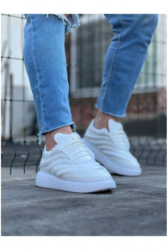 Shoecide Wg094 Beyaz Rugan Erkek Casual Ayakkabı