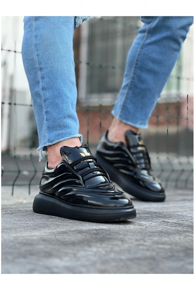 Shoecide Wg094 Kömür Rugan Erkek Casual Ayakkabı