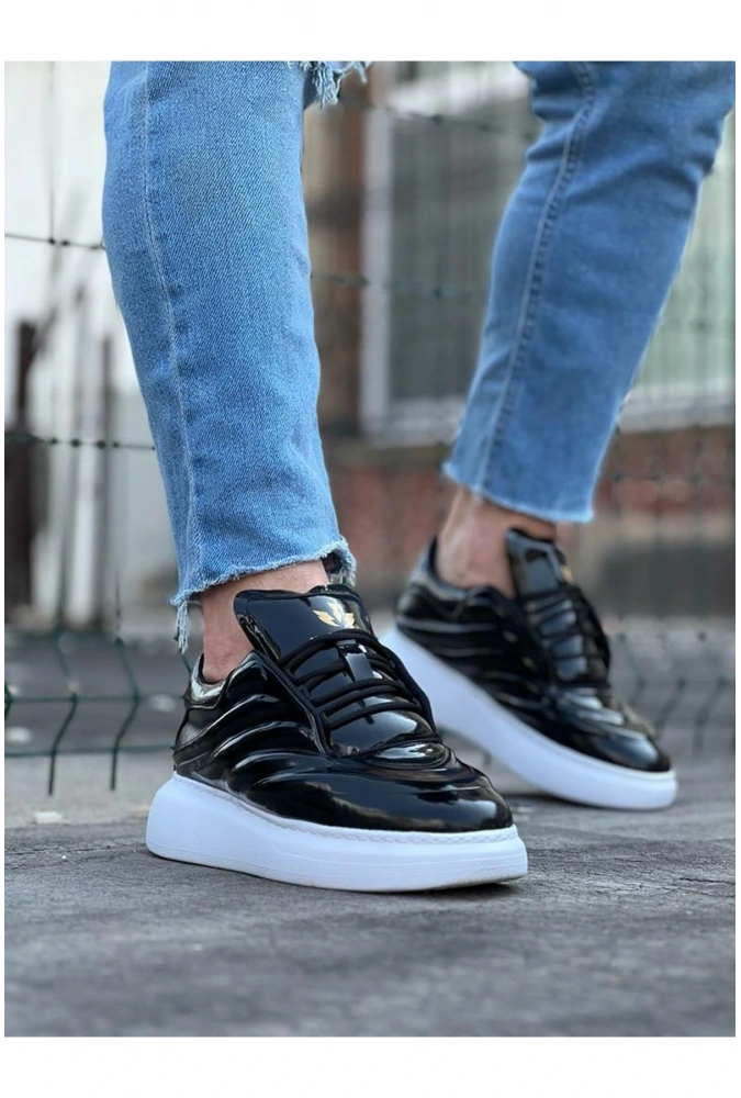 Shoecide Wg094 Siyah Rugan Erkek Casual Ayakkabı