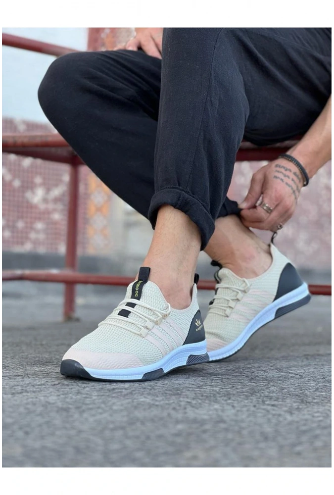 Shoecide Wg103 Bej Triko Erkek Spor Ayakkabı