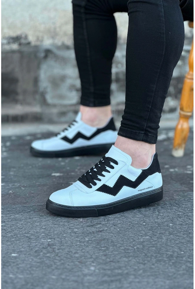 Shoecide Wg160 Beyaz Siyah Erkek Casual Ayakkabı