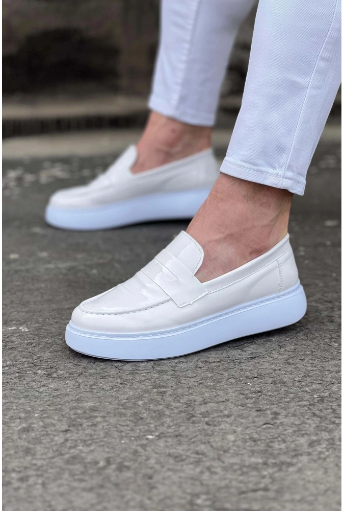 Shoecide Wg161 Beyaz Rugan Erkek Casual Ayakkabı