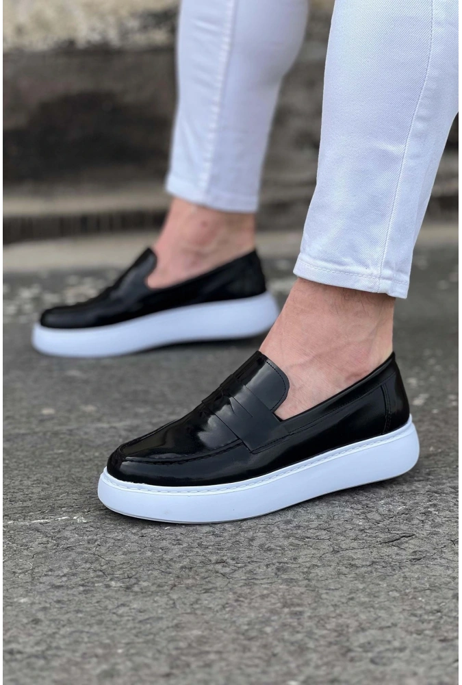 Shoecide Wg161 Siyah Rugan Erkek Casual Ayakkabı