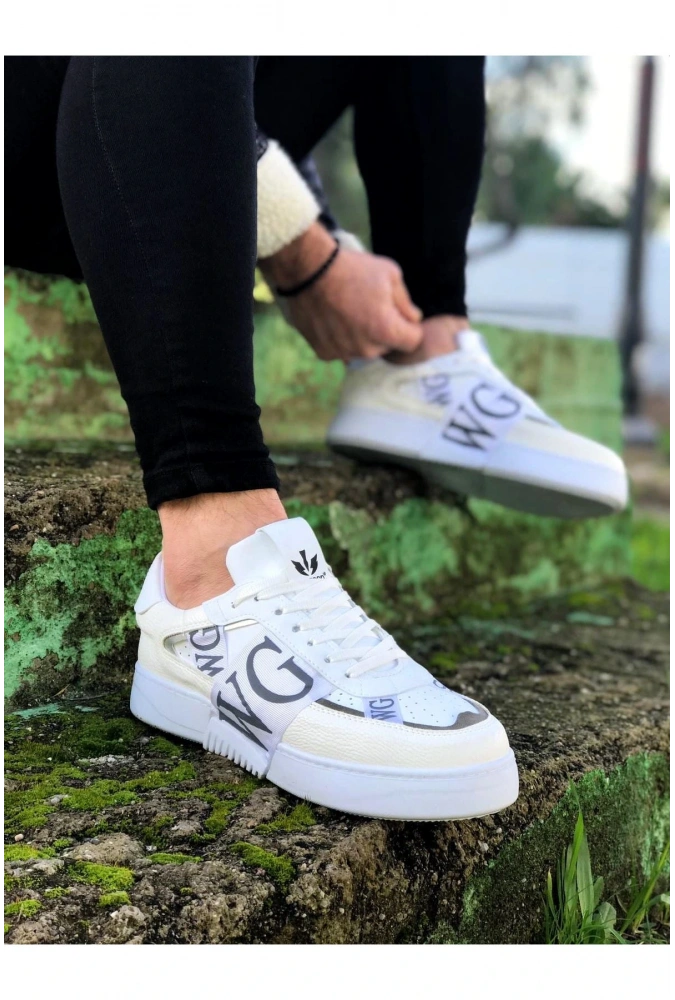 Shoecide Wg202 Beyaz Gri Erkek Günlük Ayakkabı