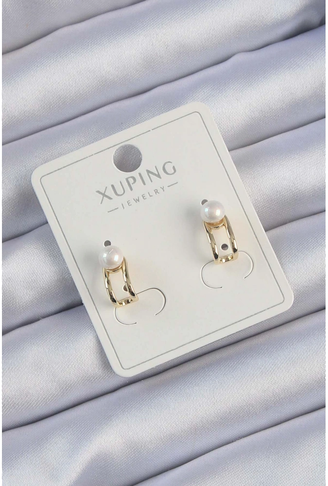 Shoecide Xuping Gold Renk İnci Taşlı Halka Küpe