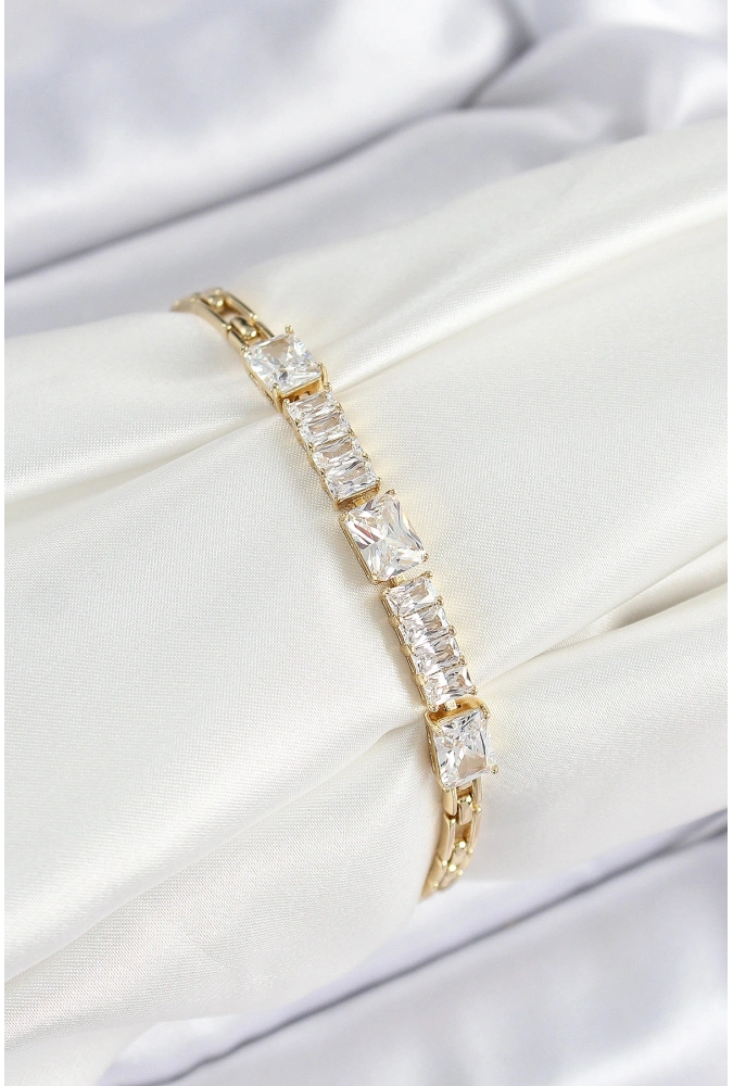 Shoecide Xuping Pirinç Parçalı Su Yolu Model Gold Renk Kadın Bileklik