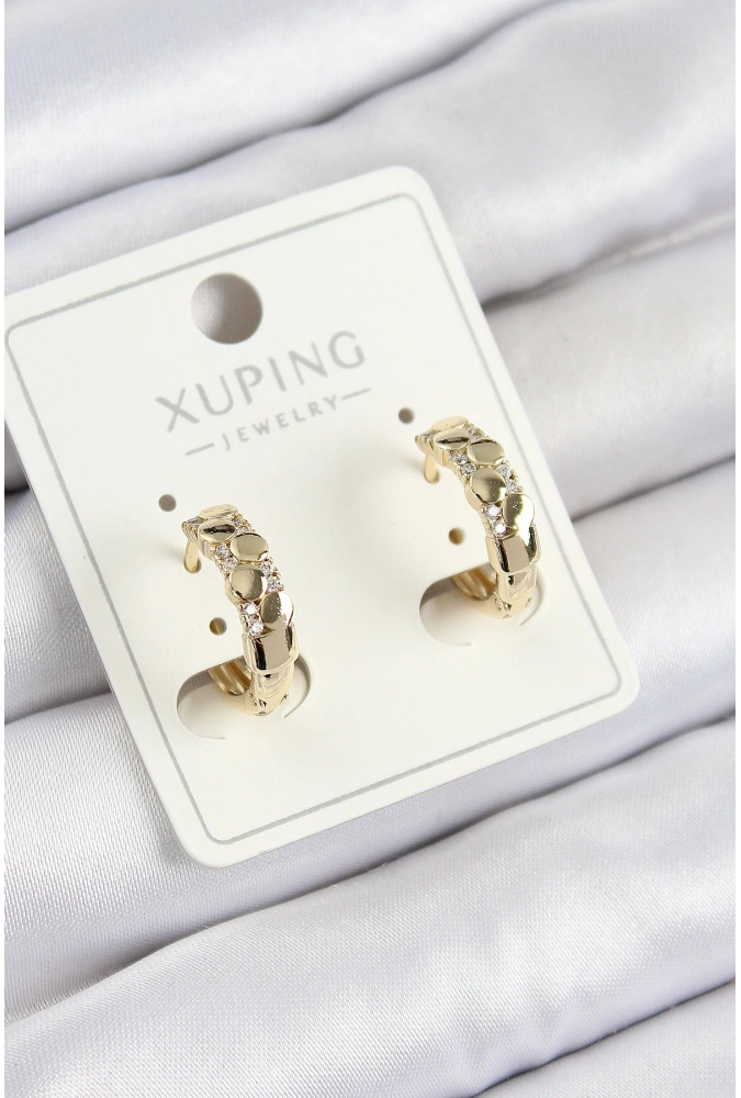 Shoecide Xuping Zirkon Taşlı Halka Model Gold Renk Kadın Küpe