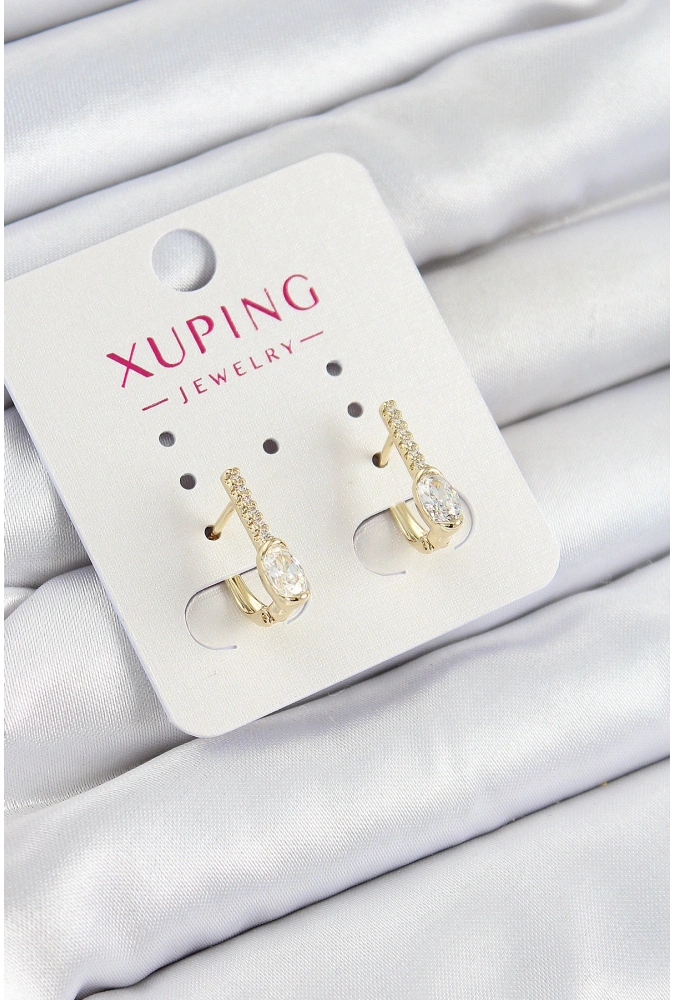 Shoecide Xuping Zirkon Taşlı I Model Gold Renk Kadın Küpe